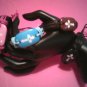 pink CROSS Peace Stone Leather Hemp Cord Wristband Bracelet Free Ship