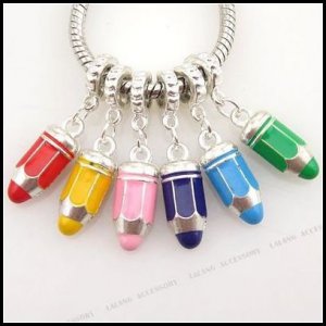 Bullet Shape Charm Pendant Fit European Bracelet 36pcs/lot