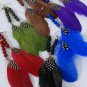 FEATHER EARRING WITH BEADs PURPLE free shipping