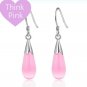 Genuine 925 Sterling Silver Pink Opal NECKLACE & earring jewelry set