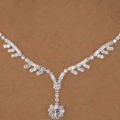 WEDDING bridal jewelry Austrian Crystal flower drop necklace earrings set