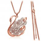 18K gp SWAN Necklace elegant fashion jewelry