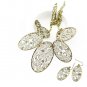 18k gp flower rhinestone necklace earring set womens jewelry fashion jewelry