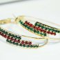 Christmas Fashion Hoop Earrings Multi-Colored Swarovski Crystal jewelry