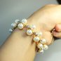 PEARL BRACELETS 18K GP Simulated pearl crystal Chain Bracelet