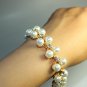 PEARL BRACELETS 18K GP Simulated pearl crystal Chain Bracelet