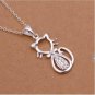 CAT shaped Necklace kitty 925 Silver Necklaces Pendants Sterling Silver Jewelry
