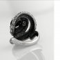 Chunky Vintage Silver Crystal Rhinestone Whirlwind Ring For Women free shipping