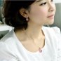 Rose Gold Plated Rose Red Crystal Rhinestone Faux Cat eye's Stone Jewelry Set