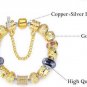 European Style Murano Glass Beads Gold Plated Charm Bracelets & Bangles Vintage