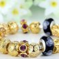European Style Murano Glass Beads Gold Plated Charm Bracelets & Bangles Vintage