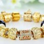 European Style Murano Glass Beads Gold Plated Charm Bracelets & Bangles Vintage