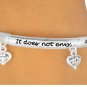 HEART charm STRETCH bracelet LOVE is Patient Polished Silver