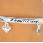 HEART charm STRETCH bracelet LOVE is Patient Polished Silver