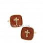 Gold Finish Cross CUFF LINKS gift boxed tie clips