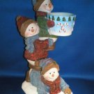 CHRISTMAS PLAYFUL SNOWMEN VOTIVE CANDLE HOLDER