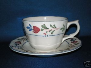 FLORAL TEA CUP AND SAUCER SET AS SHOWN NIKKO