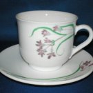 MARTHA STEWART LAVENDER TEA CUP AND SAUCER SET AS SHOWN