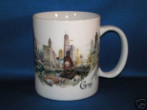 CHICAGO NOW COFFEE MUG AS SHOWN LOCATIONS ON BACK