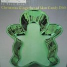 METALLIC CHRISTMAS GINGERBREAD MAN CANDY DISH NIB
