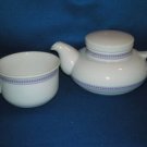 RETRO PURPLE DOT TEA POT AND CUP