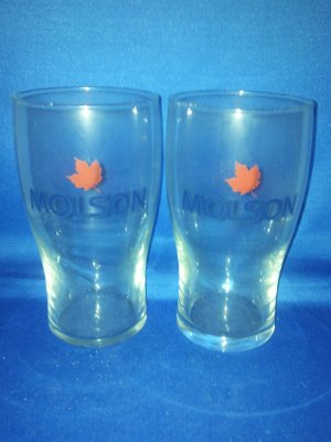 GLASSWARE AS SHOWN-SET OF 2 MOLSON BEER GLASSES
