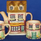 DECORATIVE TEA POT OLD SWEET SHOP WITH CUPS