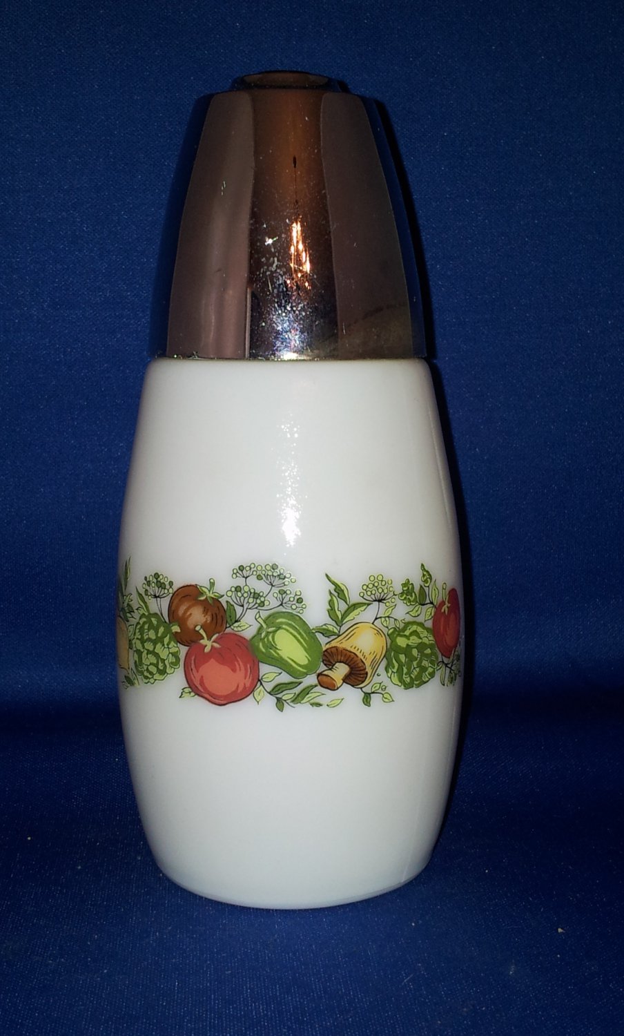 VINTAGE SUGAR DISPENSER MILK GLASS VEGETABLES