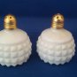 VINTAGE SALT AND PEPPER SHAKERS SET WHITE MILK GLASS TABLEWARE