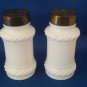 VINTAGE SALT AND PEPPER SHAKERS SET WHITE MILK GLASS TABLEWARE