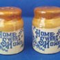 VINTAGE SALT AND PEPPER SHAKERS SET HOME SWEET HOME CROCKS