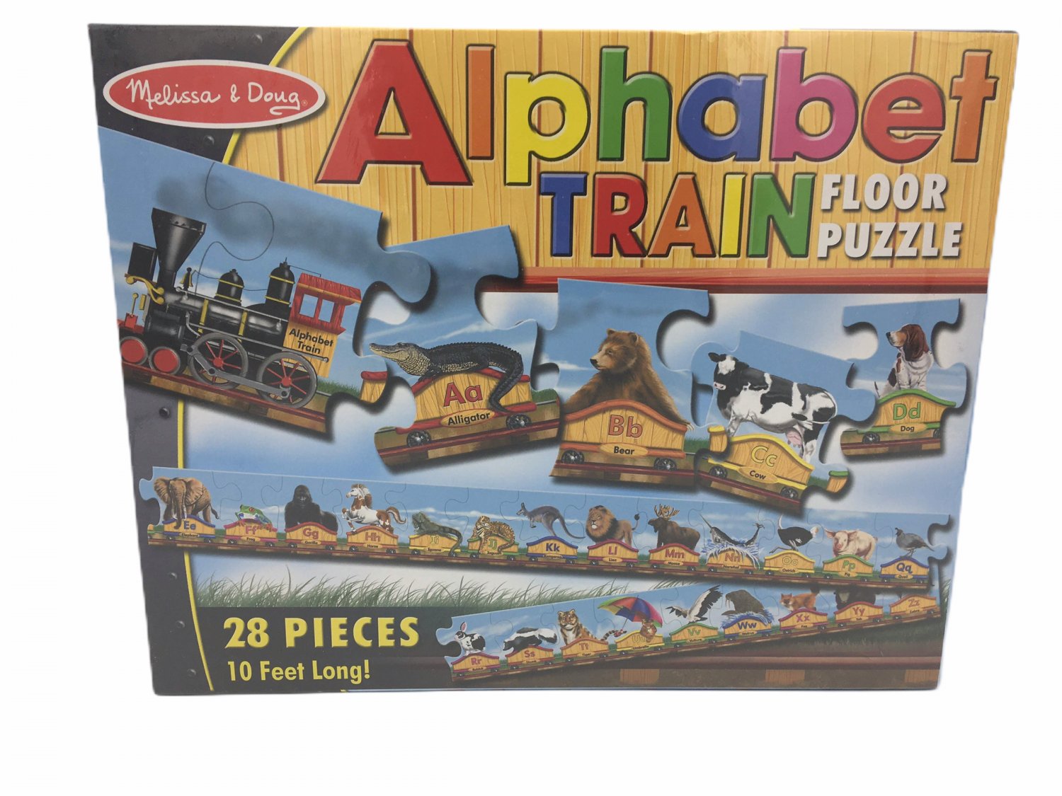 Melissa & Doug 28 Piece Alphabet Train Floor Puzzle 10 Feet Long