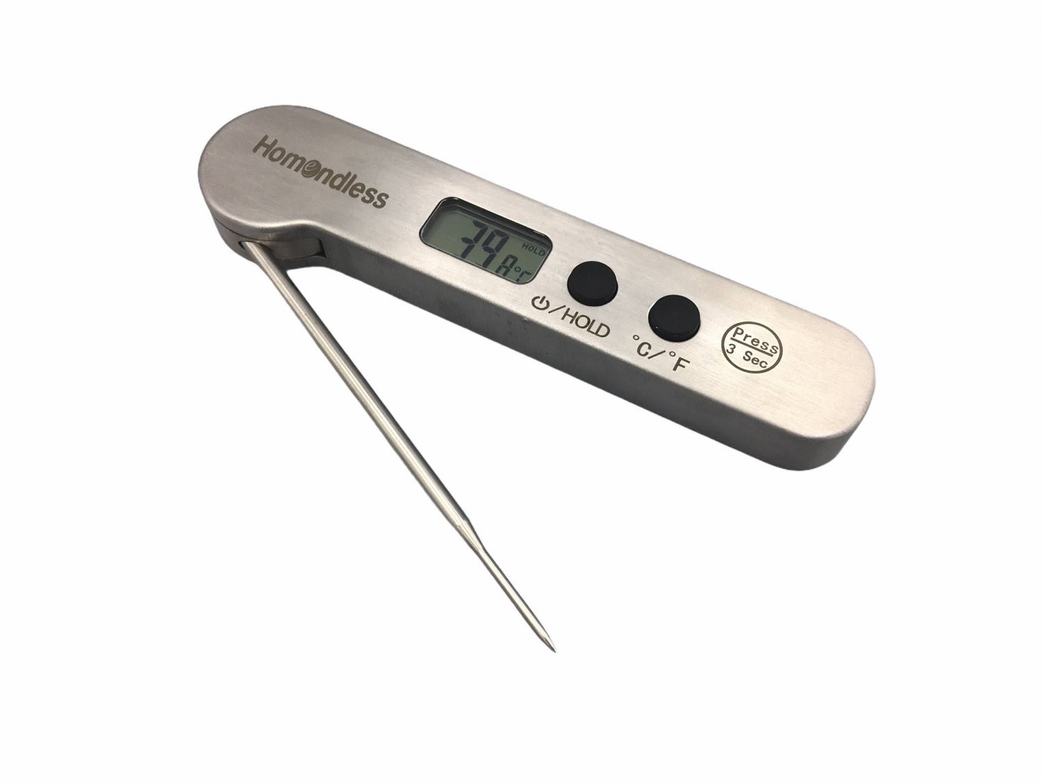 Homondless Stainless Steel Silver Battery Powered Food Meat Digital