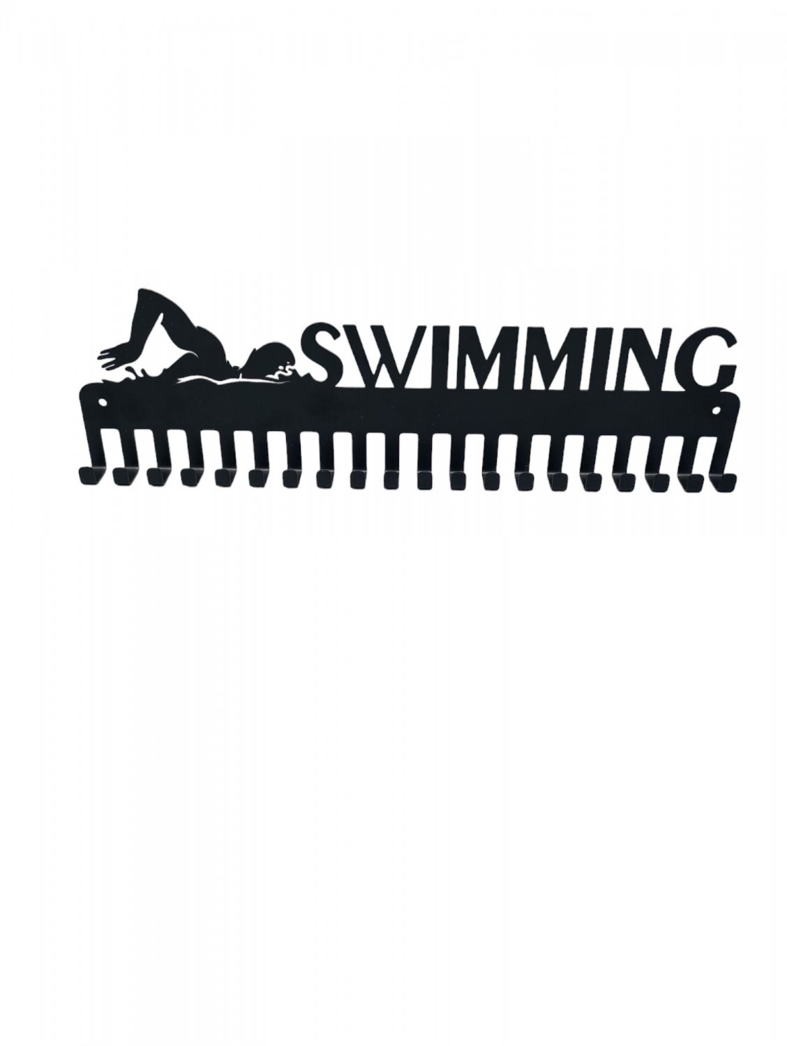 Black 20 Hook Metal Wall Mount Key Holder â Ideal for Organizing Keys, Medals & Accessories