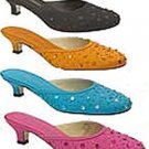 J. Renee Embellished Slide in Orange or Green, 12W/13M