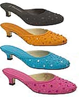 J. Renee Embellished Slide in Orange or Green, 12W/13M