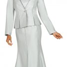 Silver Size 8-26W Woman's GMI Suit#3152 Rhinestone Trimmed 2pc Suit