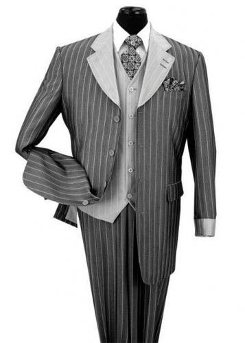 Black and gray Men suit 2911V