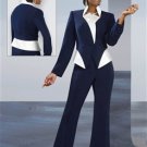 Woman'sSize 20  Navy with Ivory Pant Suit #11209