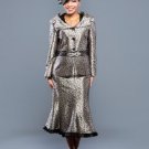 Woman's Size 26 Silver and Purple Animal Print Giovanna Suit