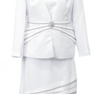 Woman's White 3PC Embellished Susanna Suit#3466