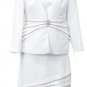 Woman's White 3PC Embellished Susanna Suit#3466