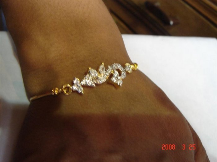 indian designer handmade twotone cz bracelet