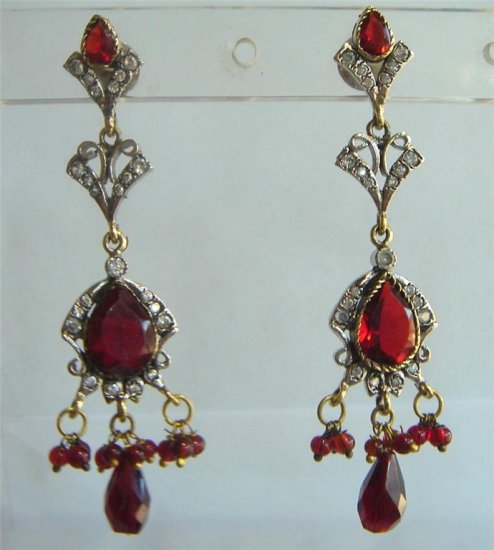 sz 5 cz solitaire ruby twotone bangle bracelet jewelery openable