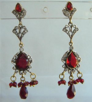 sz 5 cz solitaire ruby twotone bangle bracelet jewelery openable