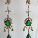natural ruby emerald gemstone handmade dangler earing jewelery