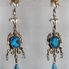 natural ruby emerald antique style cz dangler earing jewelery