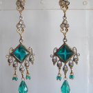 natural ruby emerald antique style cz dangler earing jewelery