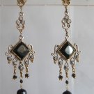 natural emerald antique style cz dangler earing jewelery