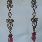 red matching antique style cz dangler earing jewelery